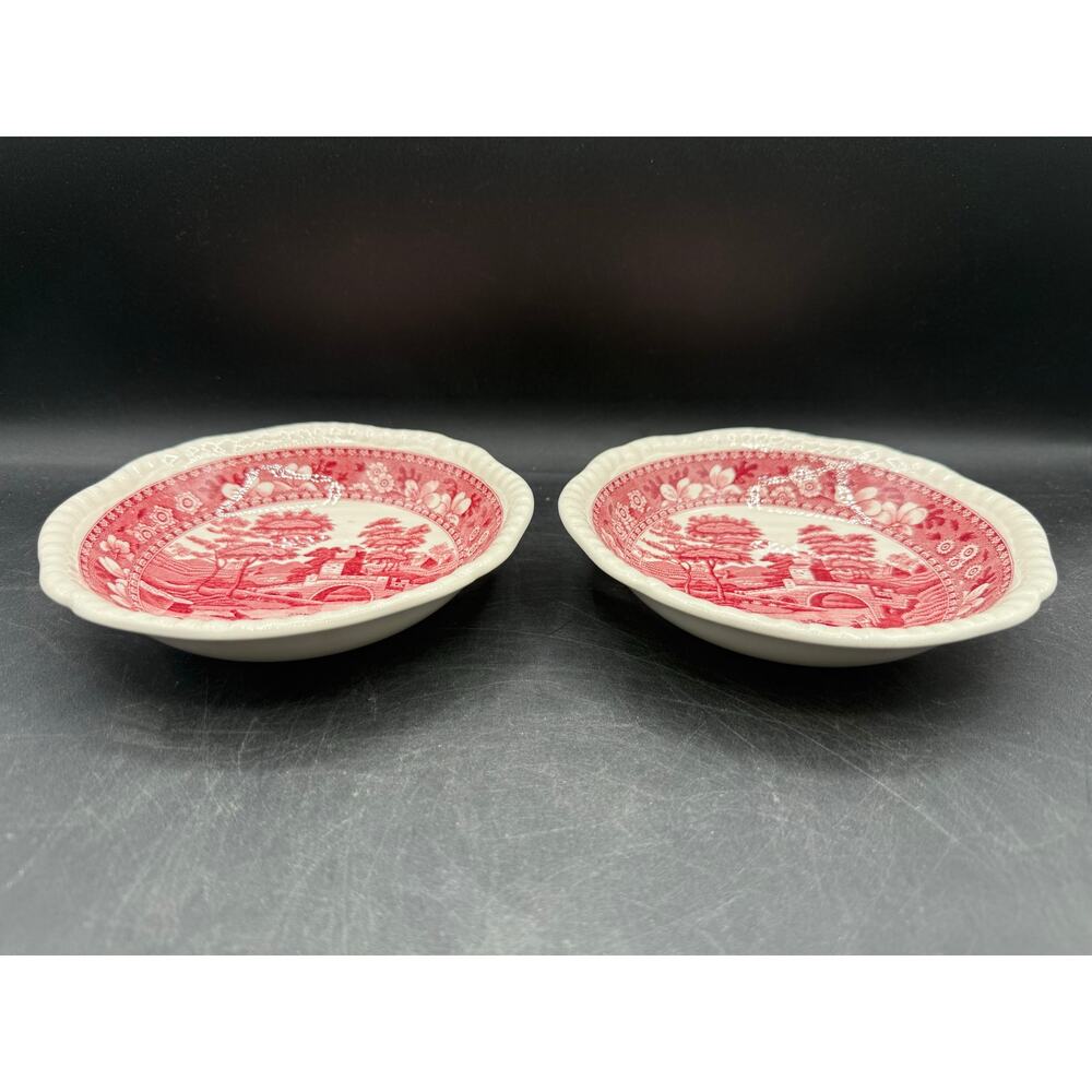 Set of 2 Spode Copeland Pink Tower Salad Bowls 6.5"- English Porcelain